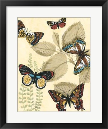 Framed Graphic Butterflies in Nature I Print