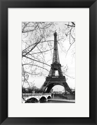 Framed Eiffel Tower Along the Seine River Print