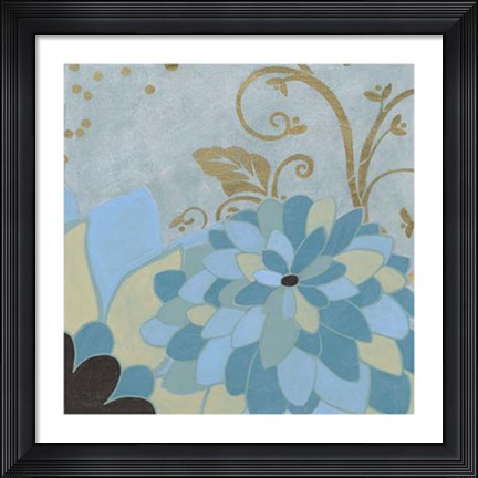 Framed Gilded Azure I Print