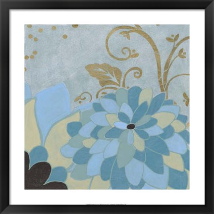 Framed Gilded Azure I Print