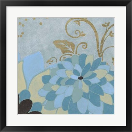 Framed Gilded Azure I Print