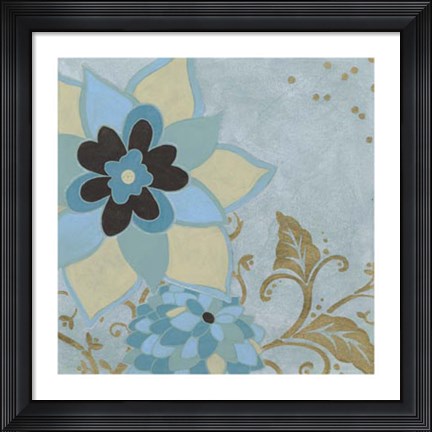 Framed Gilded Azure II Print