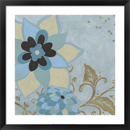 Framed Gilded Azure II Print