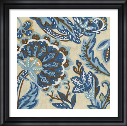 Framed Indigo Tapestry I Print