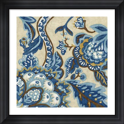 Framed Indigo Tapestry II Print