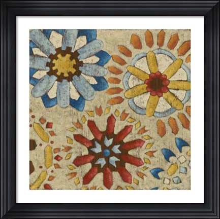 Framed Rustic Mosaic I Print