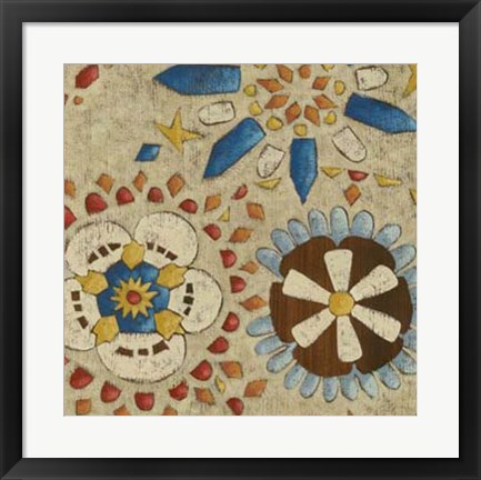 Framed Rustic Mosaic IV Print