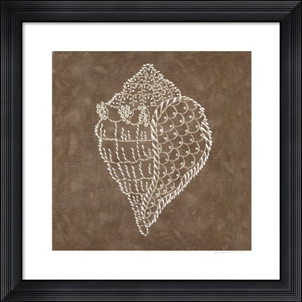 Framed Embroidered Shells I Print
