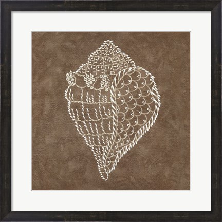 Framed Embroidered Shells I Print