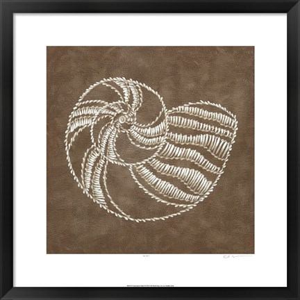 Framed Embroidered Shells II Print