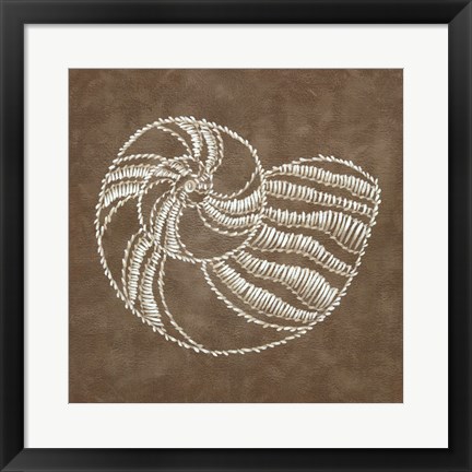 Framed Embroidered Shells II Print