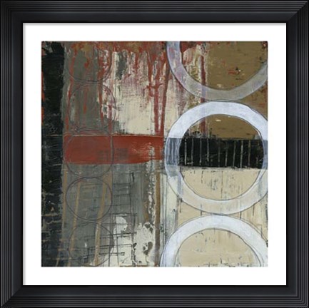 Framed Circles &amp; Stripes I Print