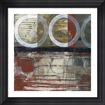 Framed Circles &amp; Stripes II Print