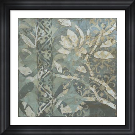 Framed Blue Overlay I Print