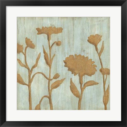 Framed Golden Wildflowers I Print