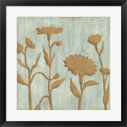 Framed Golden Wildflowers I Print