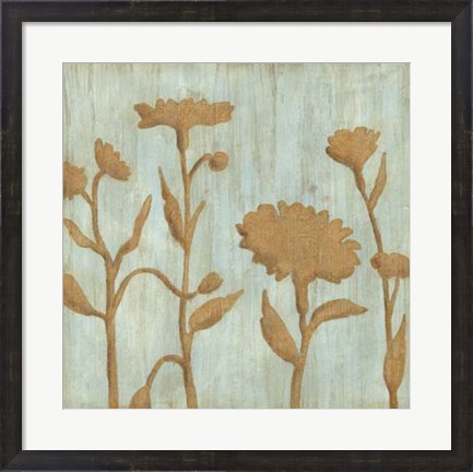 Framed Golden Wildflowers I Print