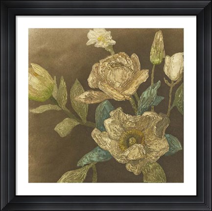 Framed Antiqued Bouquet II Print