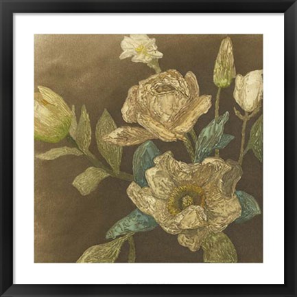 Framed Antiqued Bouquet II Print