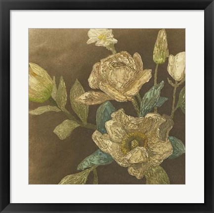 Framed Antiqued Bouquet II Print