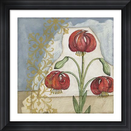 Framed Vintage Lilies II Print