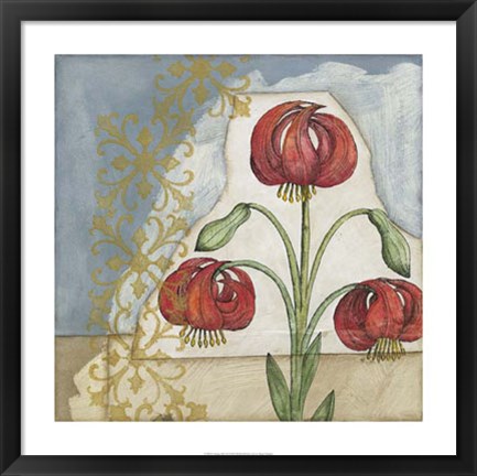 Framed Vintage Lilies II Print