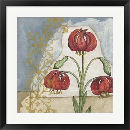 Framed Vintage Lilies II Print