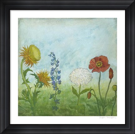 Framed Antique Floral Meadow I Print