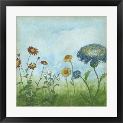 Framed Antique Floral Meadow II Print