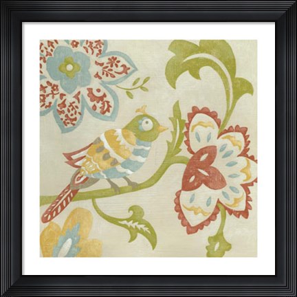 Framed Linen Songbird I Print