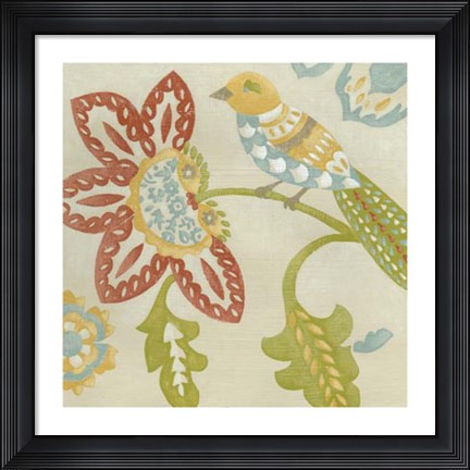 Framed Linen Songbird II Print