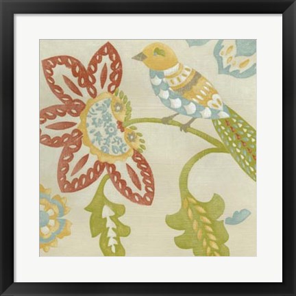 Framed Linen Songbird II Print