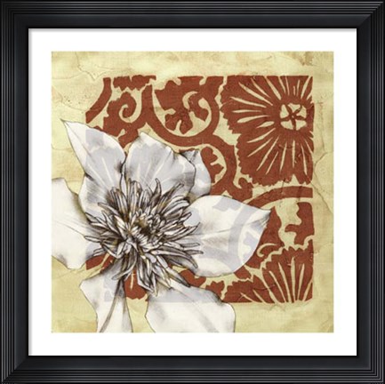Framed Flower Vignette II Print