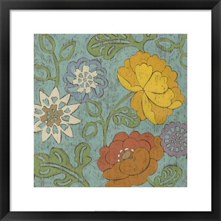 Framed Cottage Chintz I Print