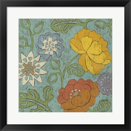Framed Cottage Chintz I Print