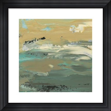 Framed Green Water&#39;s Edge I Print