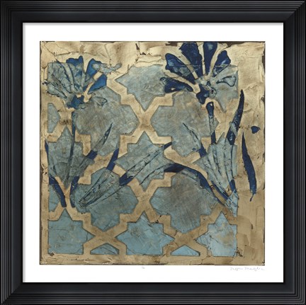 Framed Stained Glass Indigo II Print