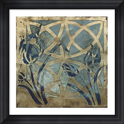 Framed Stained Glass Indigo III Print