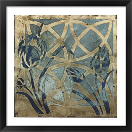 Framed Stained Glass Indigo III Print