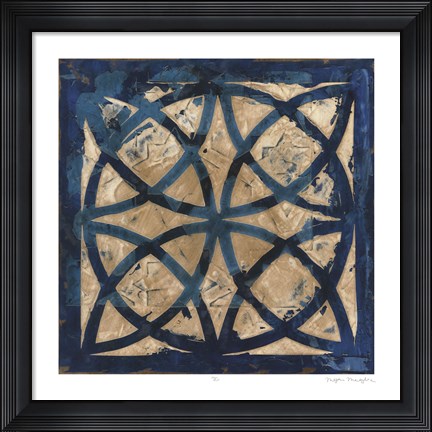 Framed Stained Glass Indigo IV Print
