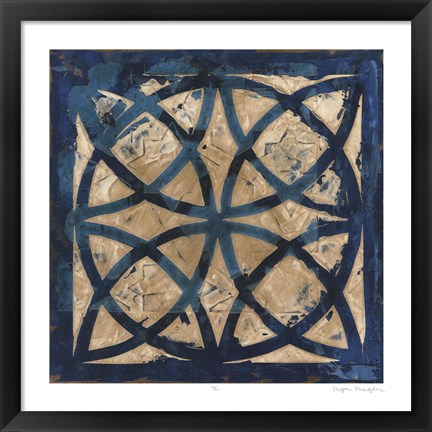 Framed Stained Glass Indigo IV Print