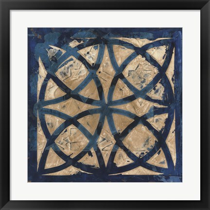 Framed Stained Glass Indigo IV Print