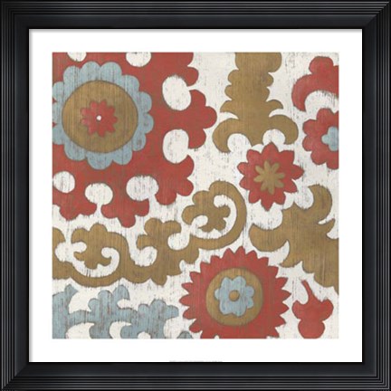 Framed Coral Suzani II Print