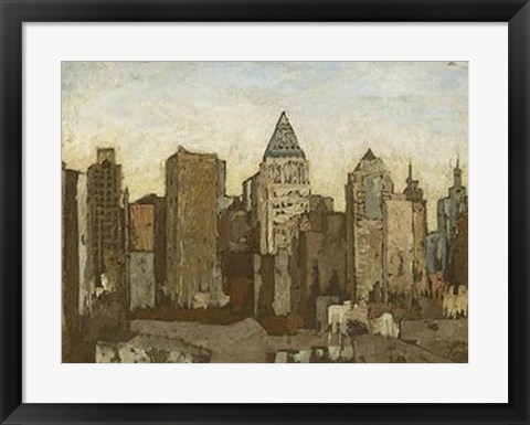 Framed City &amp; Sky I Print