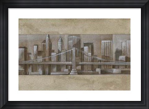 Framed Silver Skyline I Print