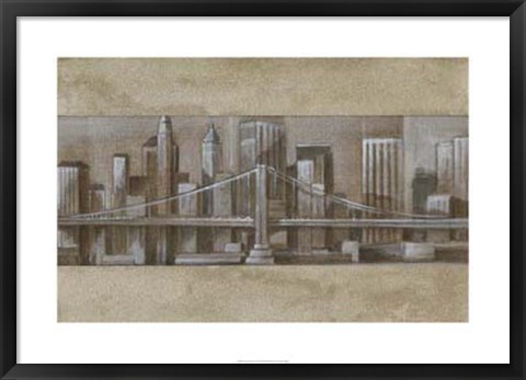 Framed Silver Skyline I Print