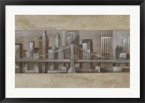 Framed Silver Skyline I Print