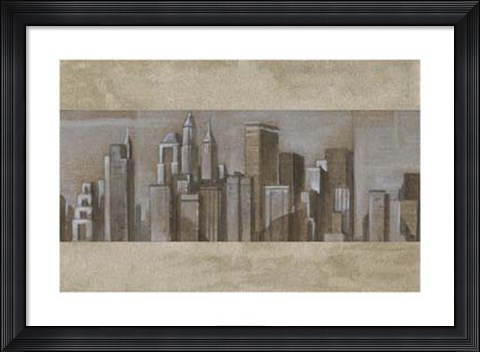 Framed Silver Skyline II Print