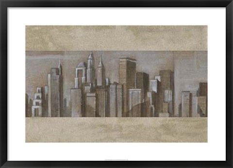 Framed Silver Skyline II Print