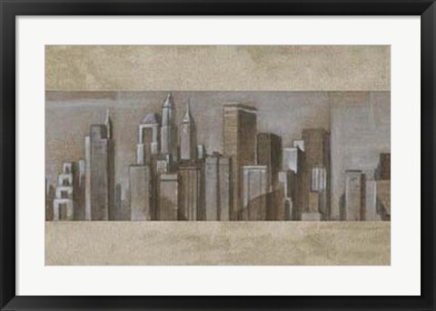 Framed Silver Skyline II Print